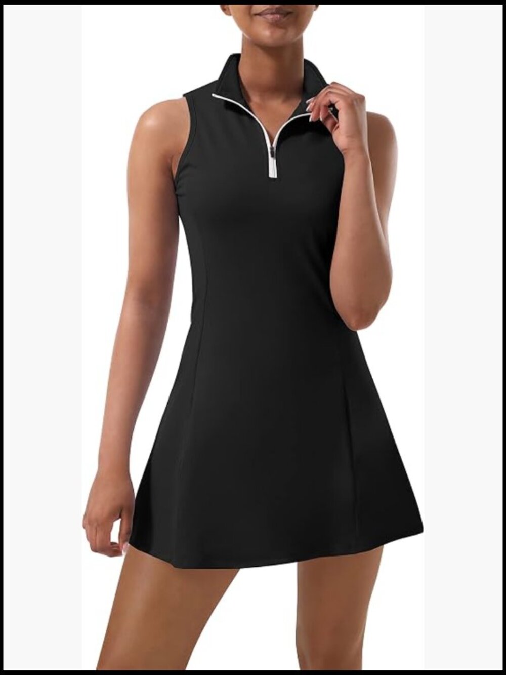 Tennis Dress with Built-in Shorts and Pockets Sleeveless Athletic Dress Workout
